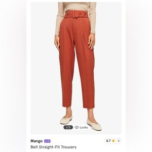 Belt Straight-Fit Trousers